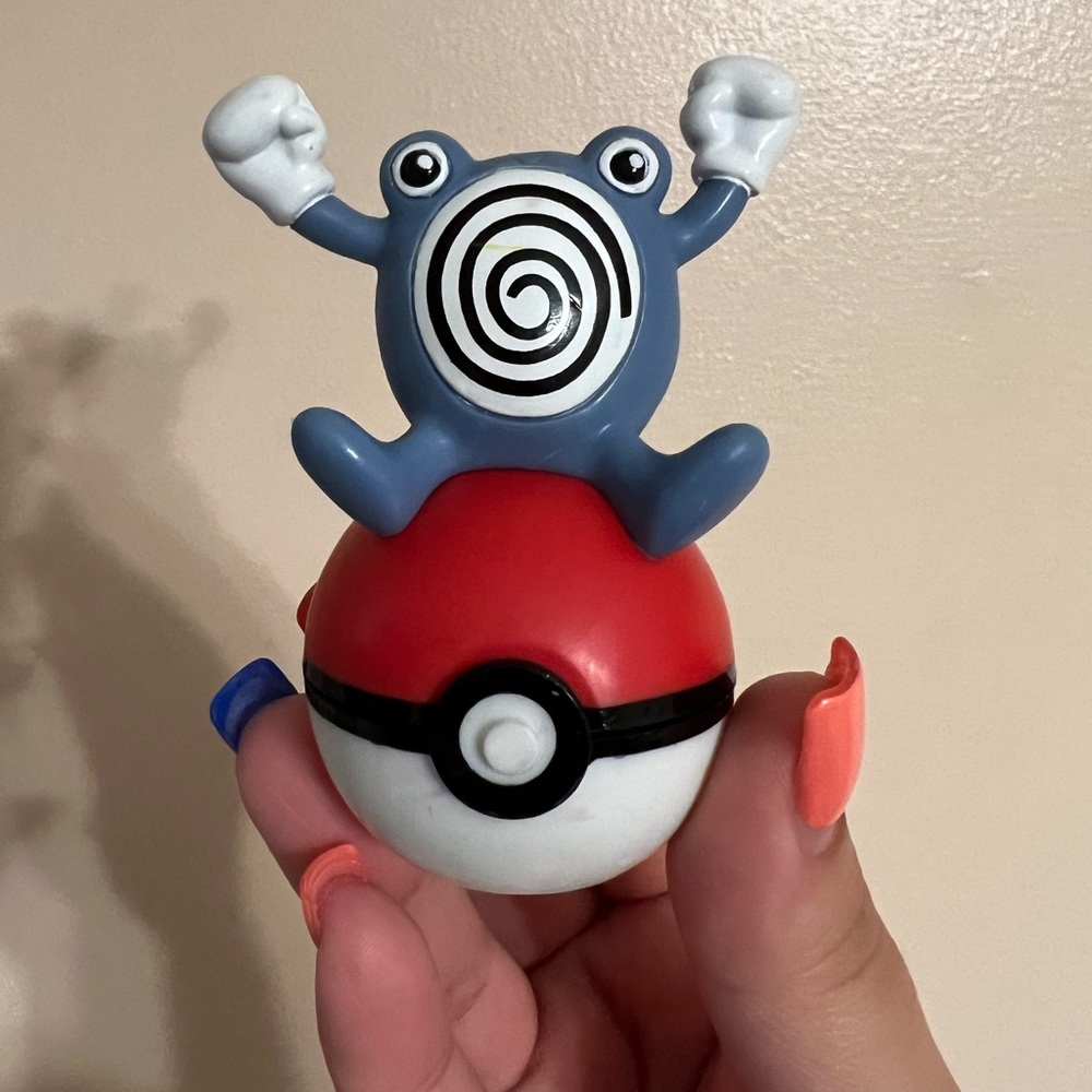 Vintage Nintendo Pokémon Figurine + Stamp • Poliwhirl